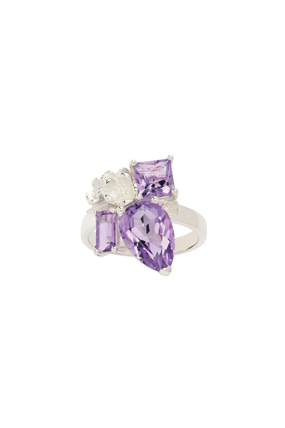 Karen Walker Schmuck Karen Walker Rock Garden Ring - Silber, Amethyst