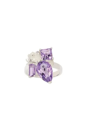 Karen Walker Schmuck Karen Walker Rock Garden Ring - Silber, Amethyst
