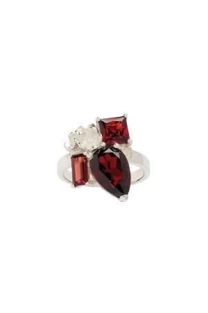 Karen Walker Schmuck Karen Walker Rock Garden Ring - Silber, Granat