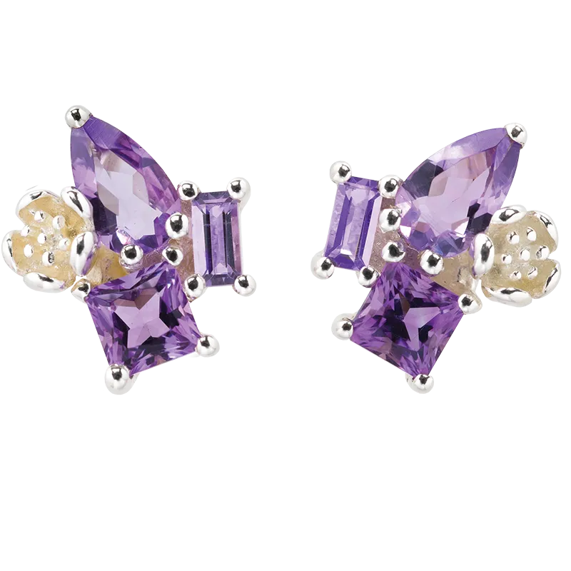 Karen Walker Schmuck Karen Walker Rock Garden Ohrstecker - Silber, Amethyst