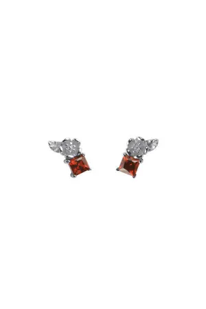 Karen Walker Schmuck Karen Walker Rock Garden Ohrstecker - Silber, Granat
