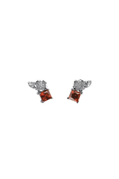 Karen Walker Schmuck Karen Walker Rock Garden Ohrstecker - Silber, Granat