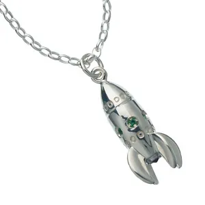 Karen Walker Schmuck Karen Walker Raketenanhänger - Silber, Granat, Smaragd