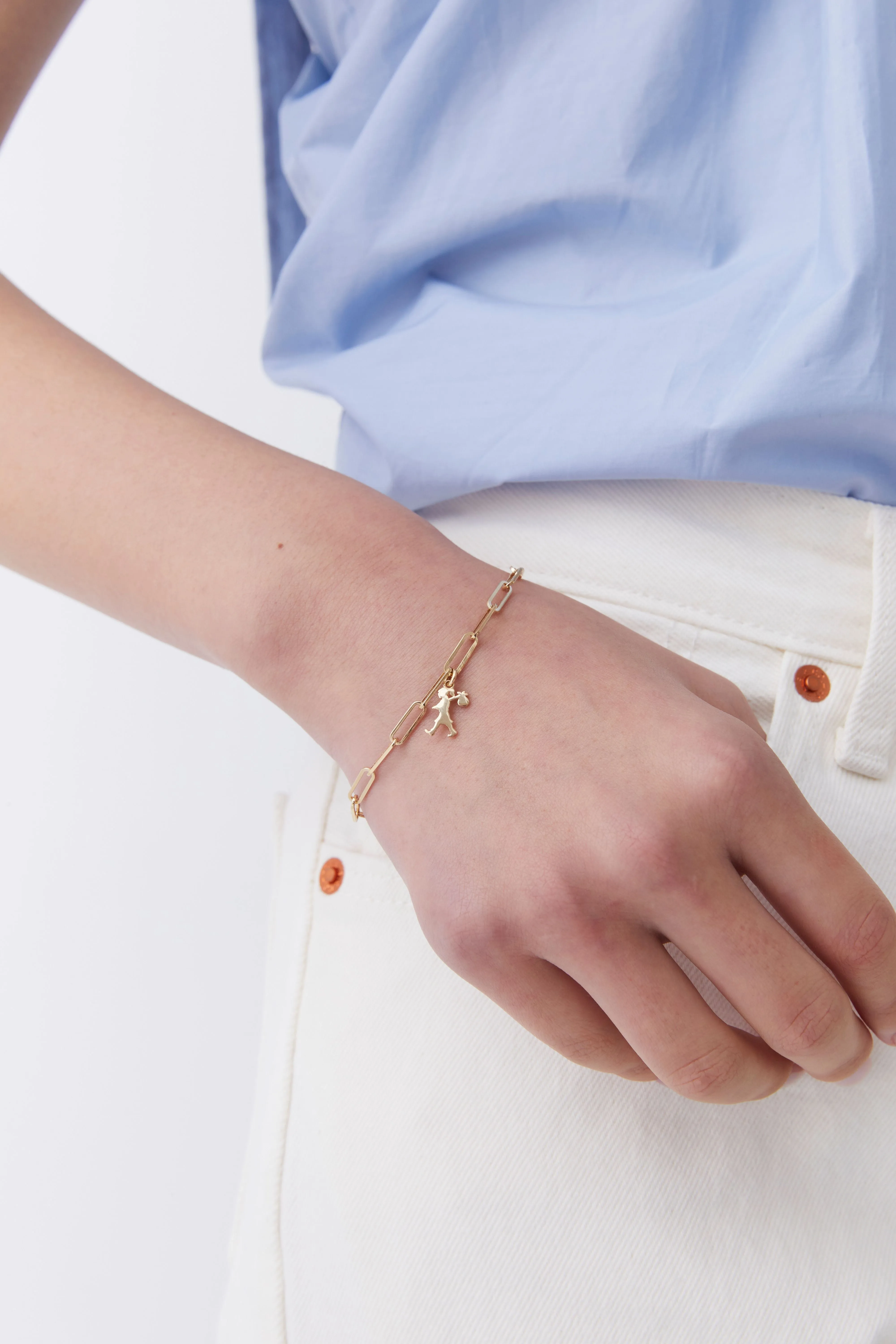 Karen Walker Schmuck Karen Walker - Runaway Girl Charm Armband 9 Karat Gelbgold