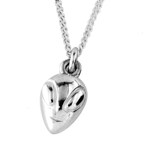 Karen Walker Schmuck Karen Walker - Anhänger aus Sterlingsilber in Alien-Kopf-Form mit 45 cm Kette