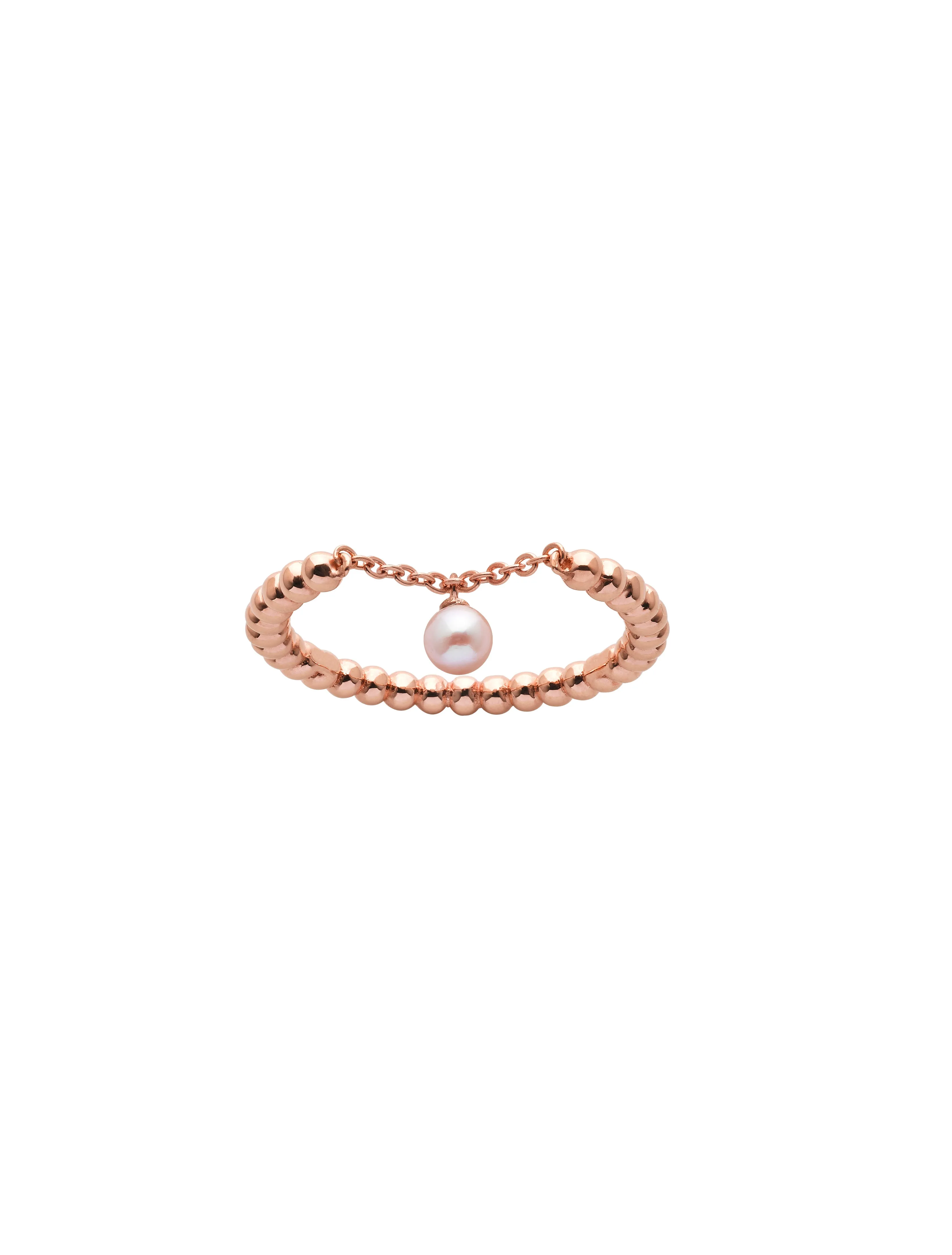 Karen Walker Schmuck Karen Walker Vermeer Ring - 9 Karat Roségold, Perle