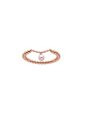 Karen Walker Schmuck Karen Walker Vermeer Ring - 9 Karat Roségold, Perle