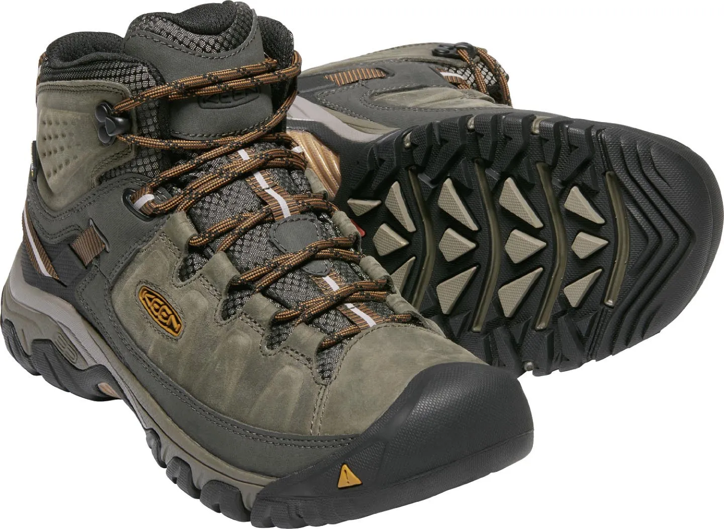 Keen Schuhe Targhee III Mid Wasserdicht Schwarz-Oliv/Goldbraun