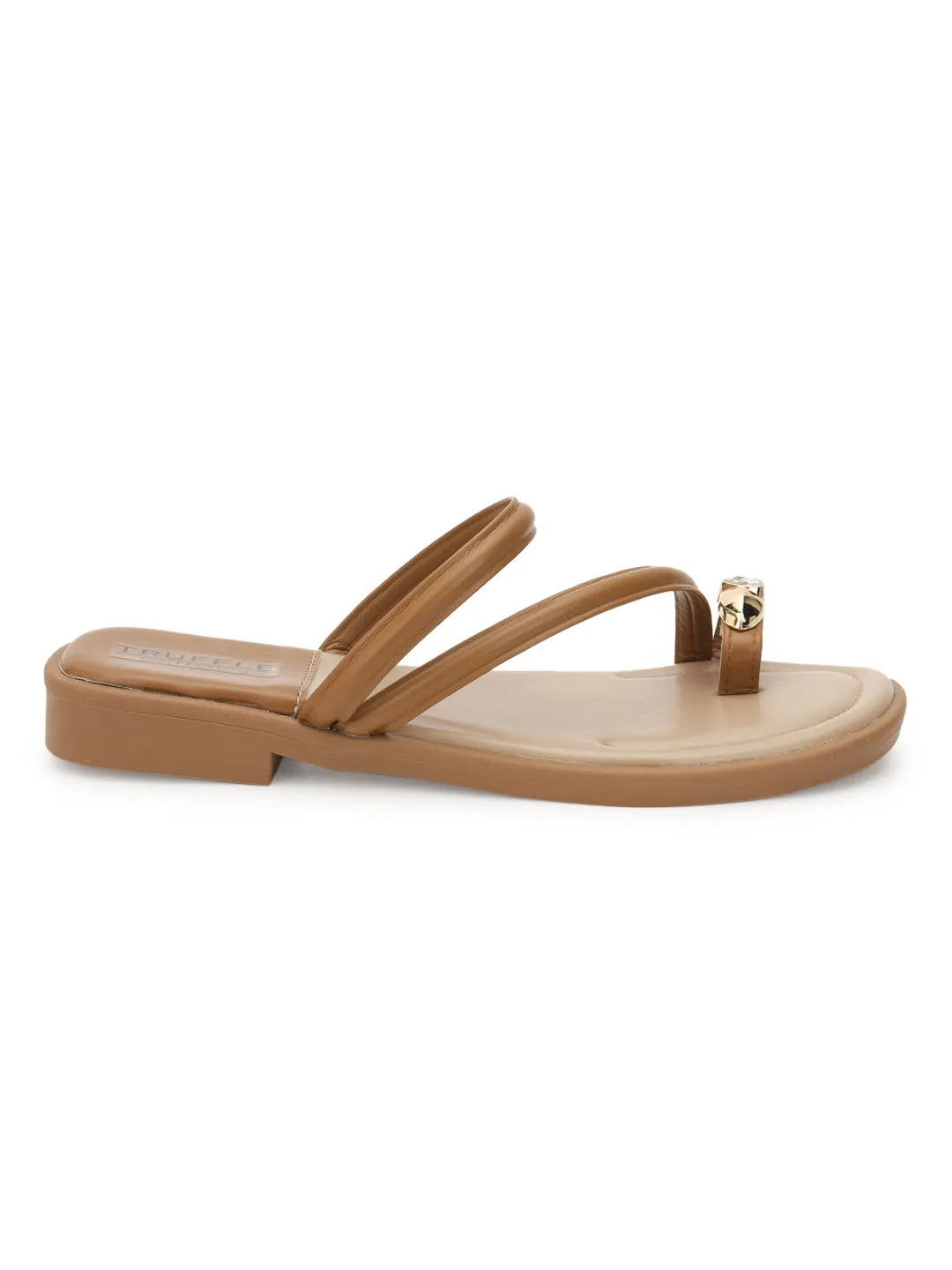 Khaki PU Diamant-Zehring-Slip-On-Flats (TC-RS3595-KHA)