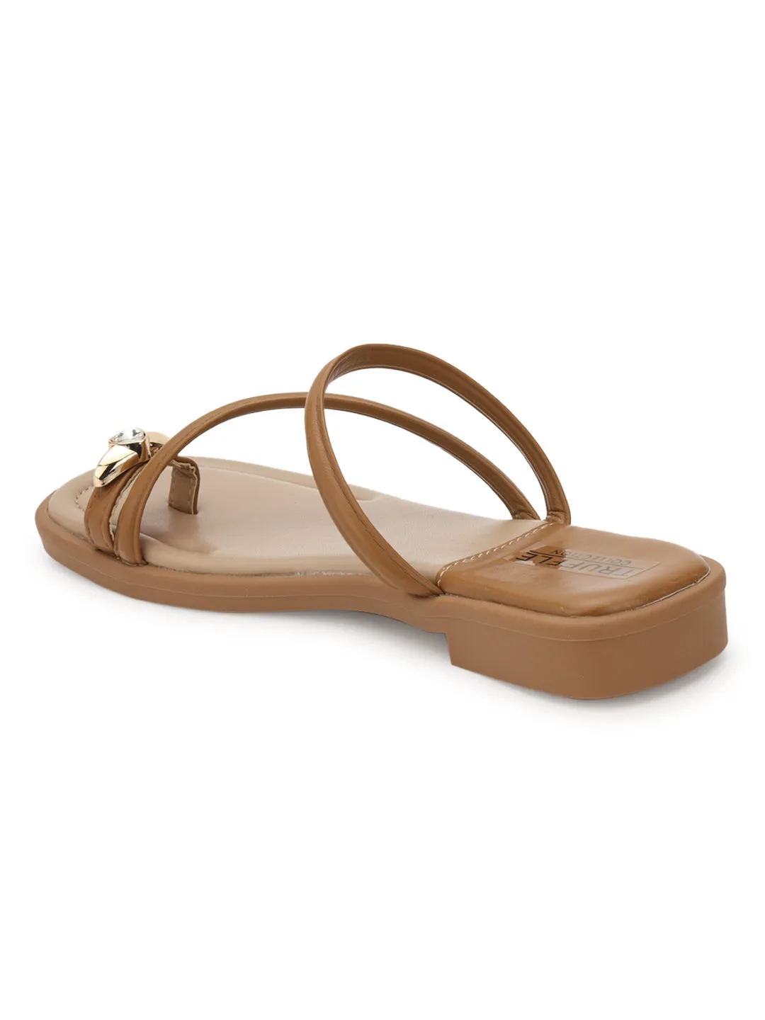 Khaki PU Diamant-Zehring-Slip-On-Flats (TC-RS3595-KHA)