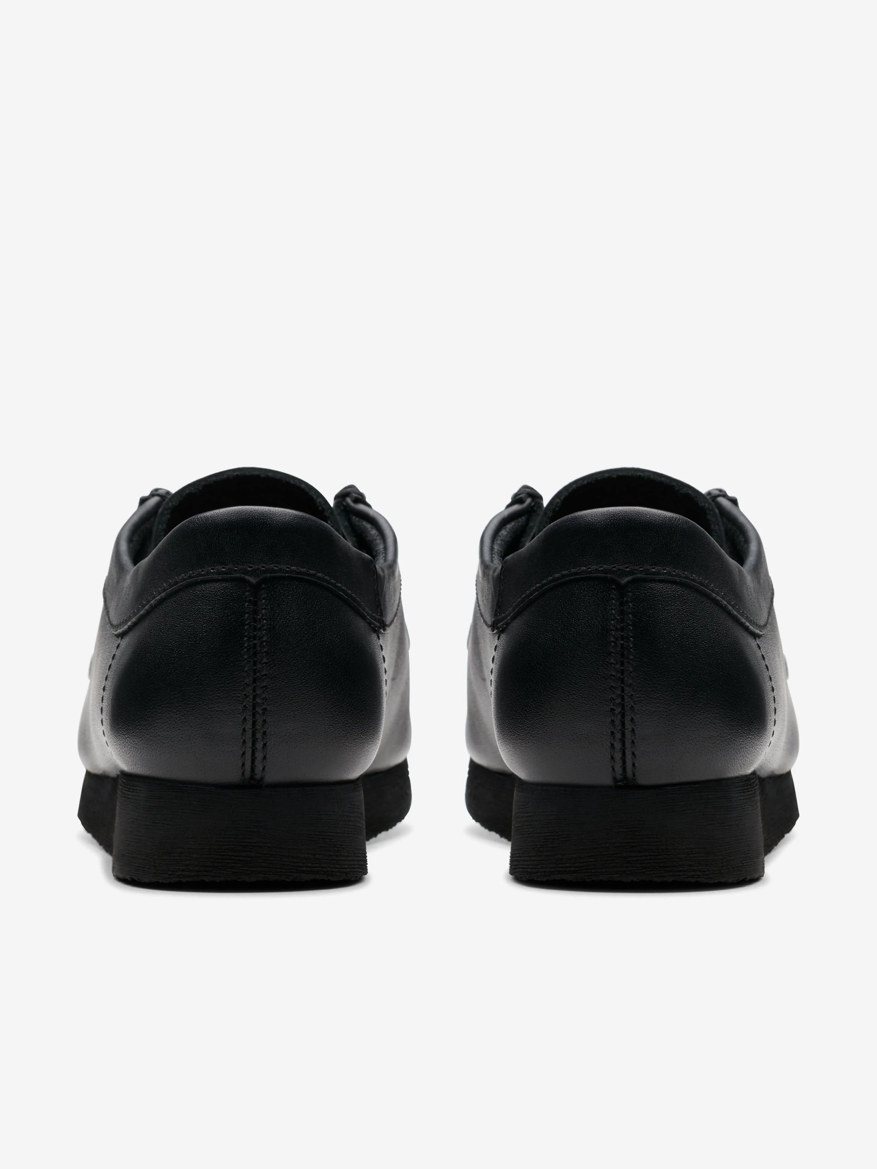 Kinder Wallabee Lederschuhe in Schwarz