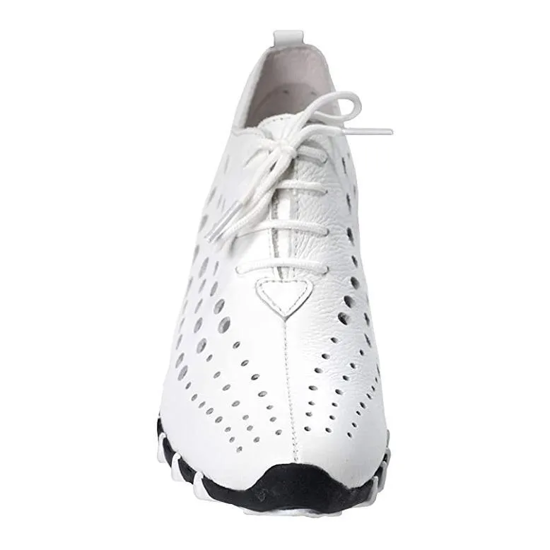Litfoot Damen Oxford LF9010 Weißes Leder