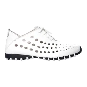 Litfoot Damen Oxford LF9010 Weißes Leder