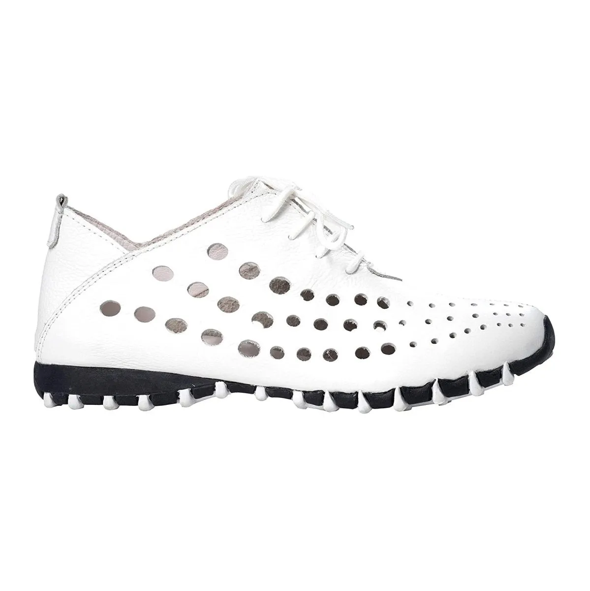 Litfoot Damen Oxford LF9010 Weißes Leder