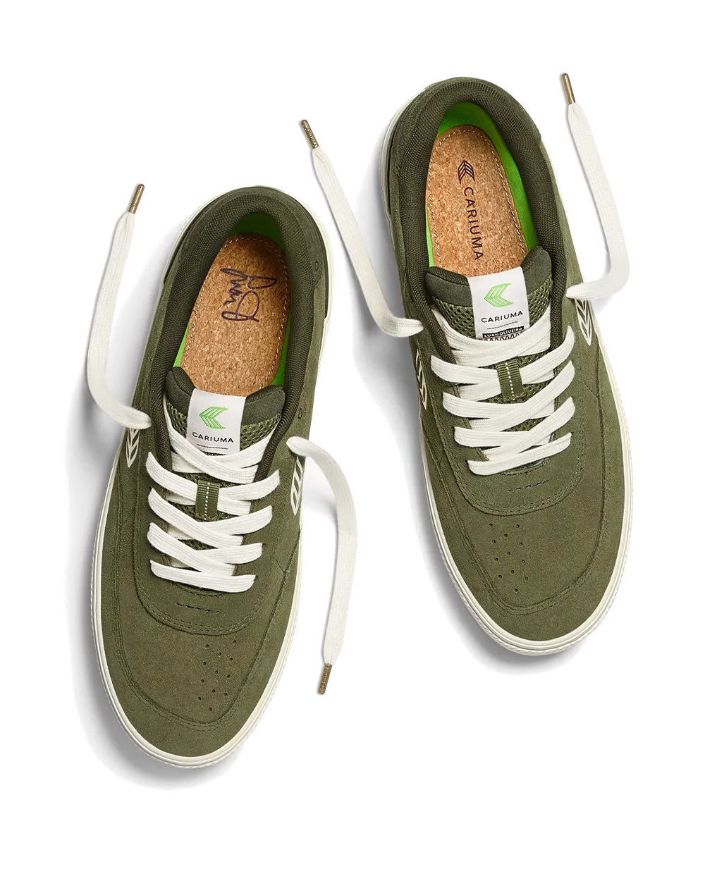 Luan Pro Wildlederschuhe in Olivgrün & Elfenbein
