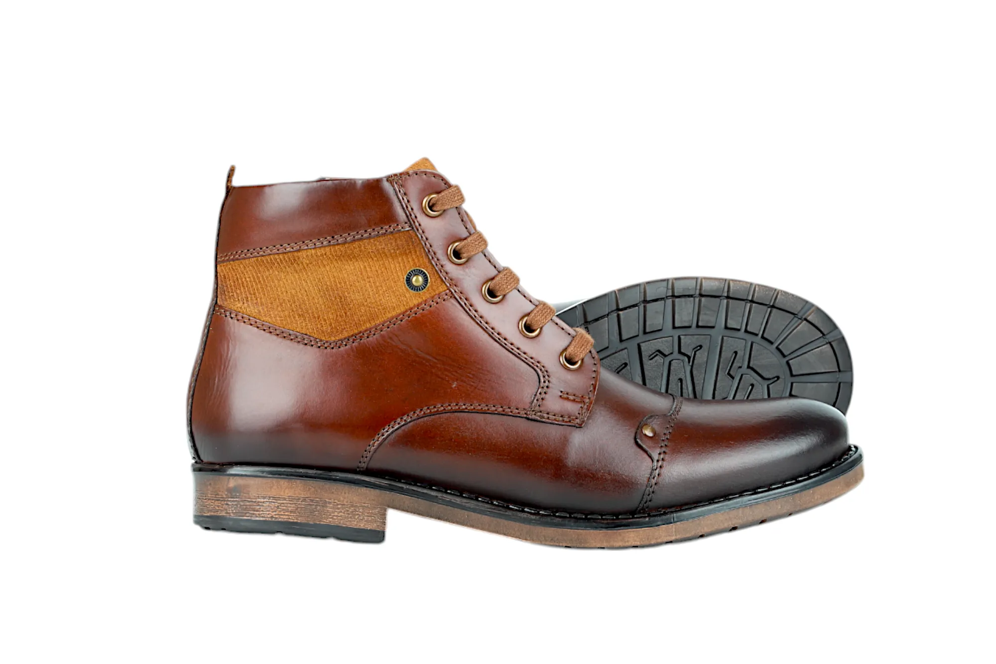 Herren Premium Leder Casual Boot Schuh 91535