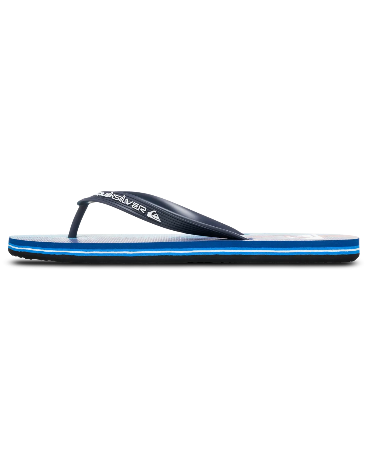 Molokai Art 25 Flip Flops in Nebulas Blau Wordblock