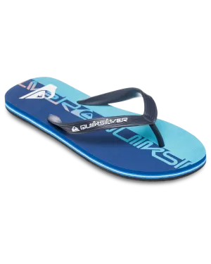 Molokai Art 25 Flip Flops in Nebulas Blau Wordblock