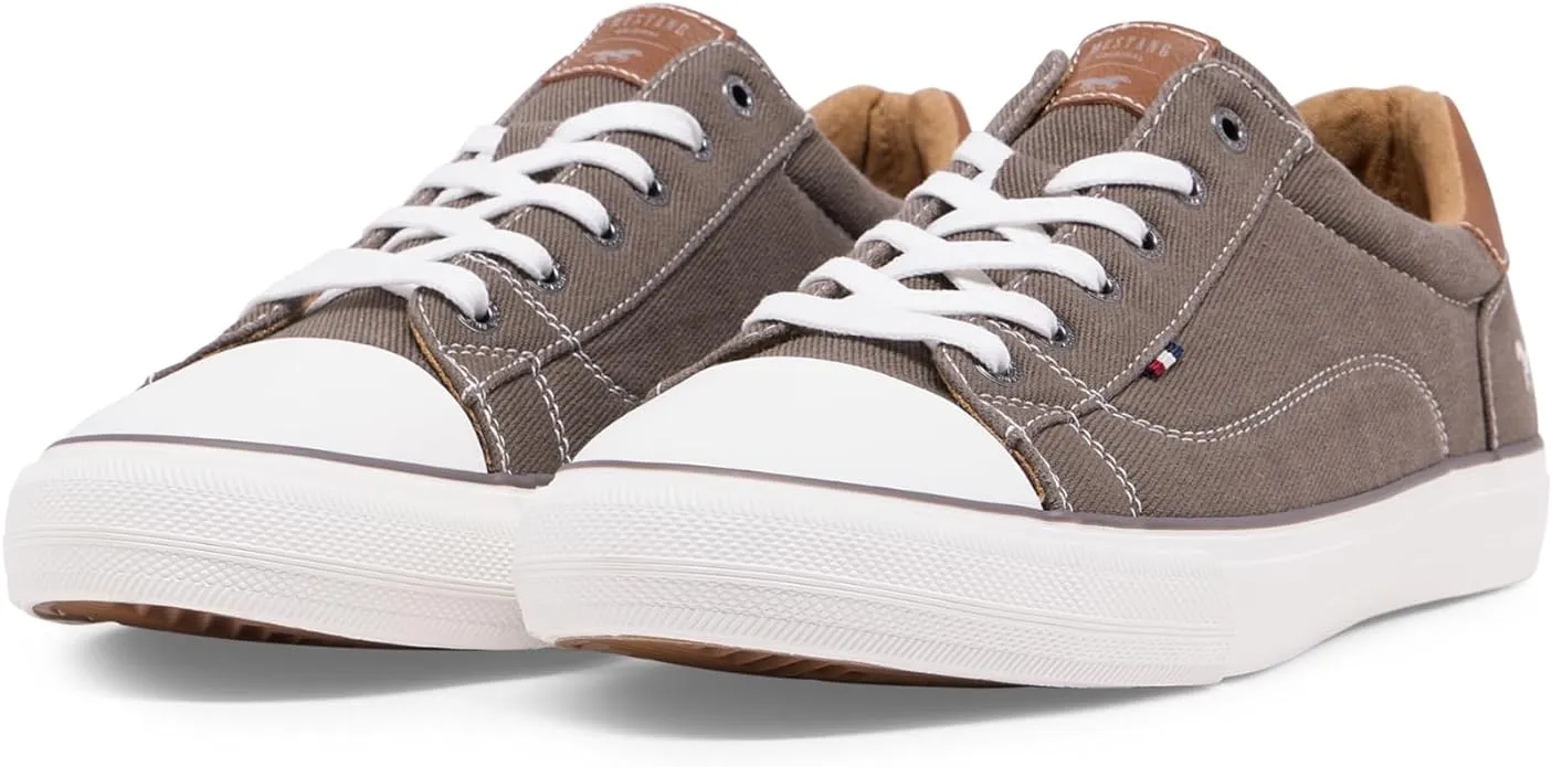 Mustang Cap Toe Graue Leinenschuhe Grau