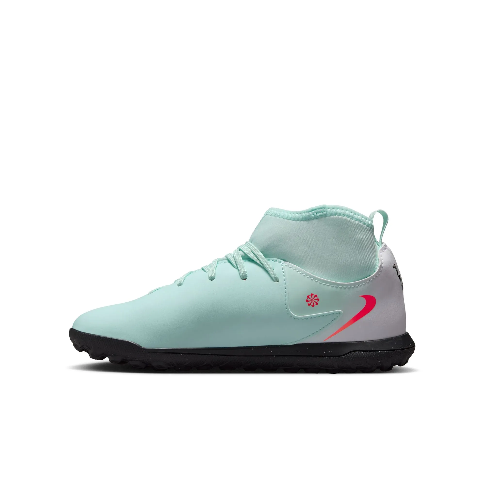 Nike Junior Phantom Luna II Club TF Fußballschuhe für Kunstrasen - Minzgrün/Atomares Rot Off Noir