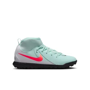 Nike Junior Phantom Luna II Club TF Fußballschuhe für Kunstrasen - Minzgrün/Atomares Rot Off Noir