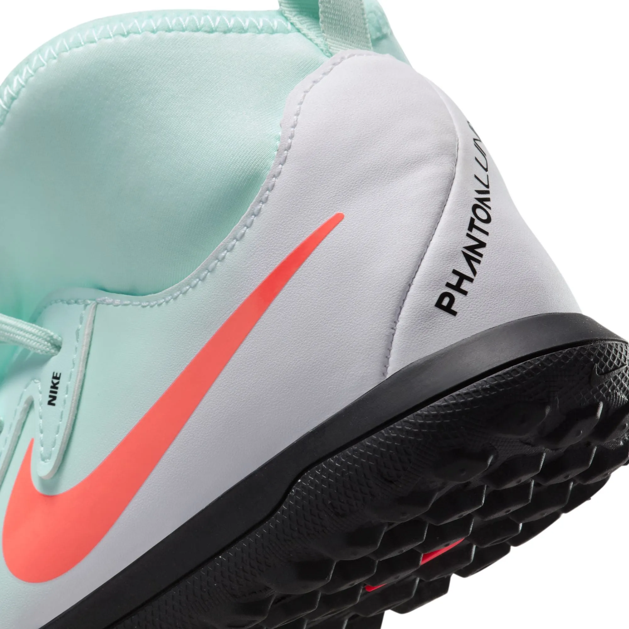 Nike Junior Phantom Luna II Club TF Fußballschuhe für Kunstrasen - Minzgrün/Atomares Rot Off Noir