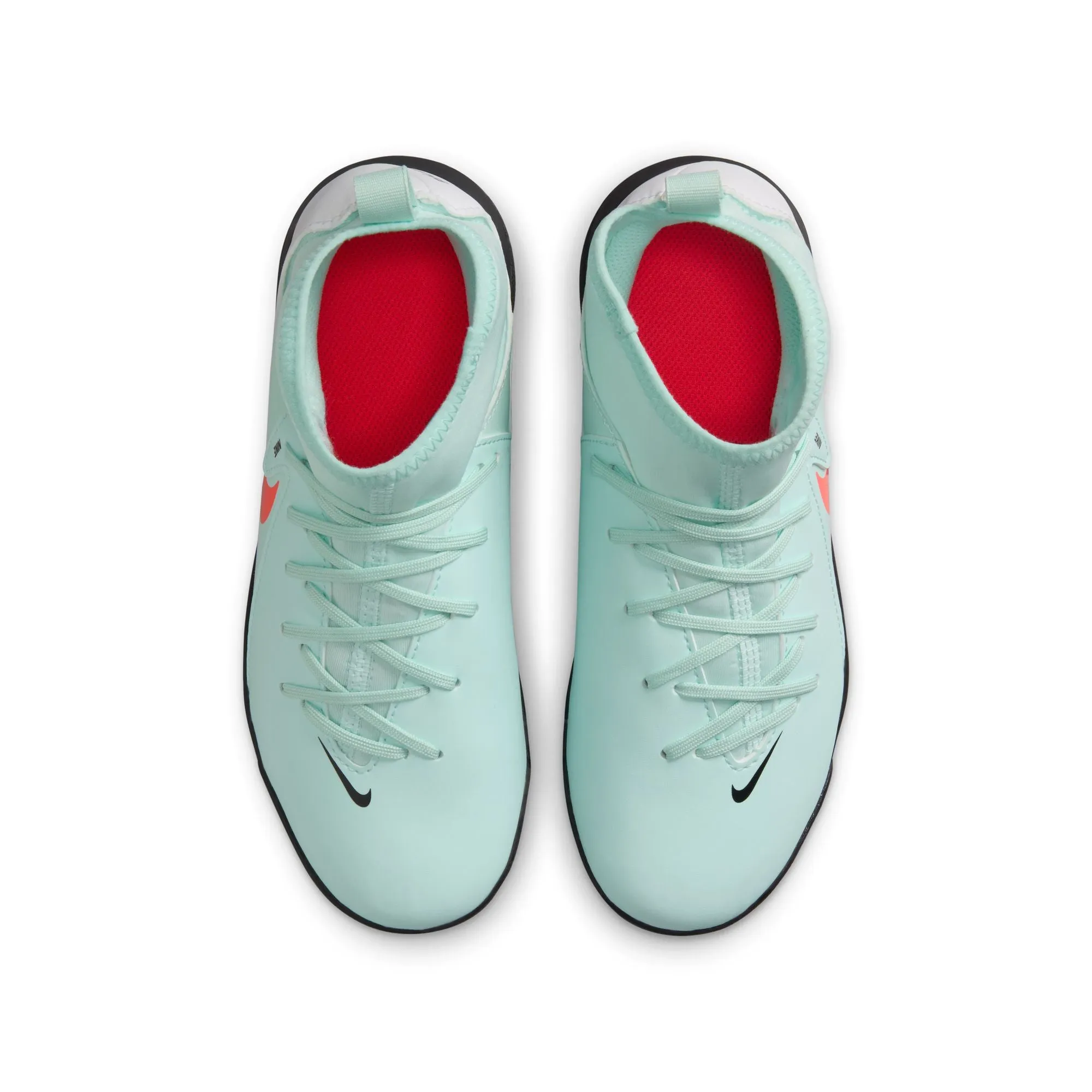 Nike Junior Phantom Luna II Club TF Fußballschuhe für Kunstrasen - Minzgrün/Atomares Rot Off Noir