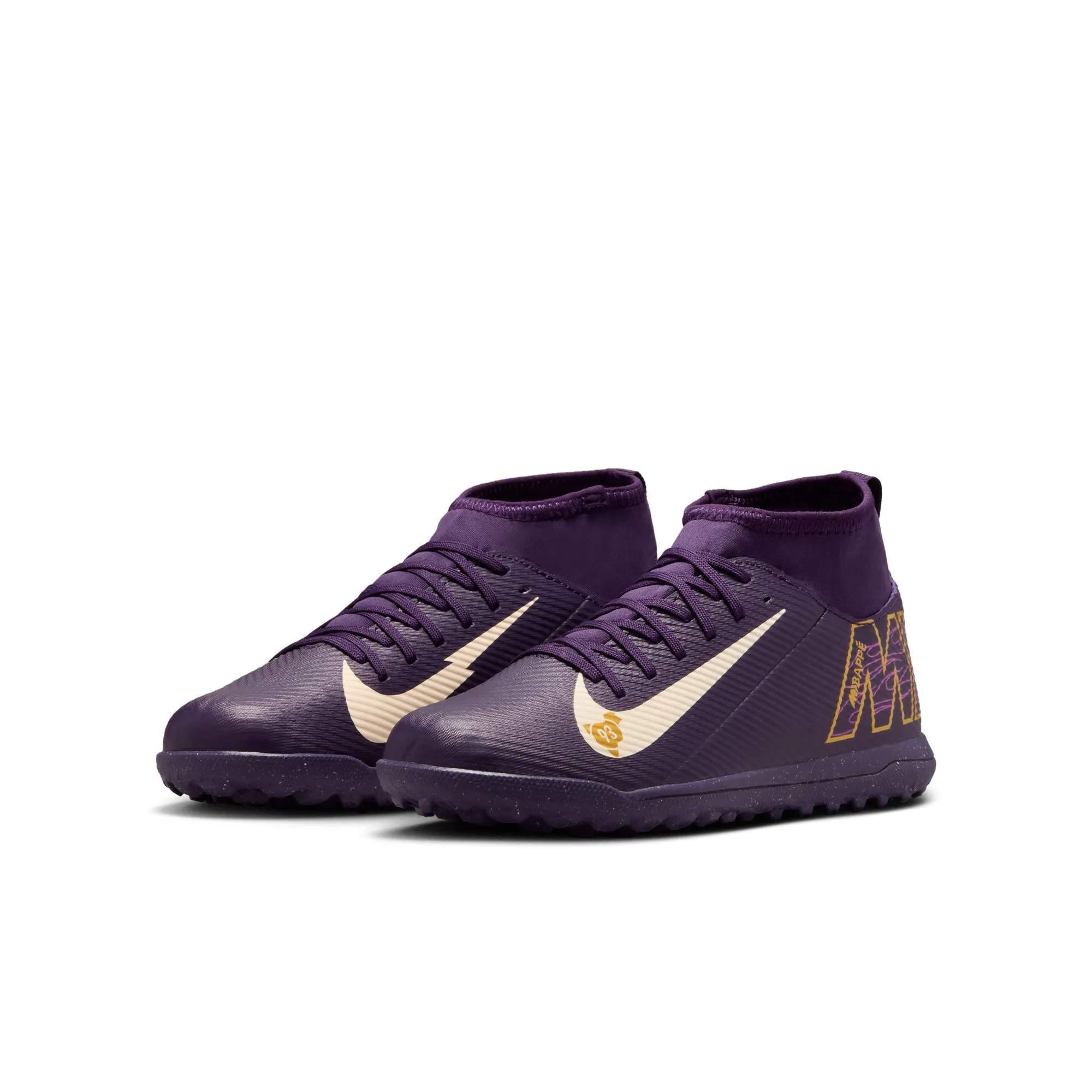 Nike Junior Zoom Superfly 9 Club KM FG Stollen für festen Untergrund - Grand Purple/Pale Ivory