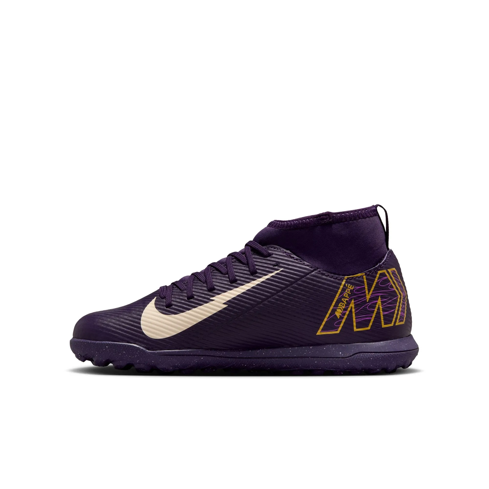 Nike Junior Zoom Superfly 9 Club KM FG Stollen für festen Untergrund - Grand Purple/Pale Ivory