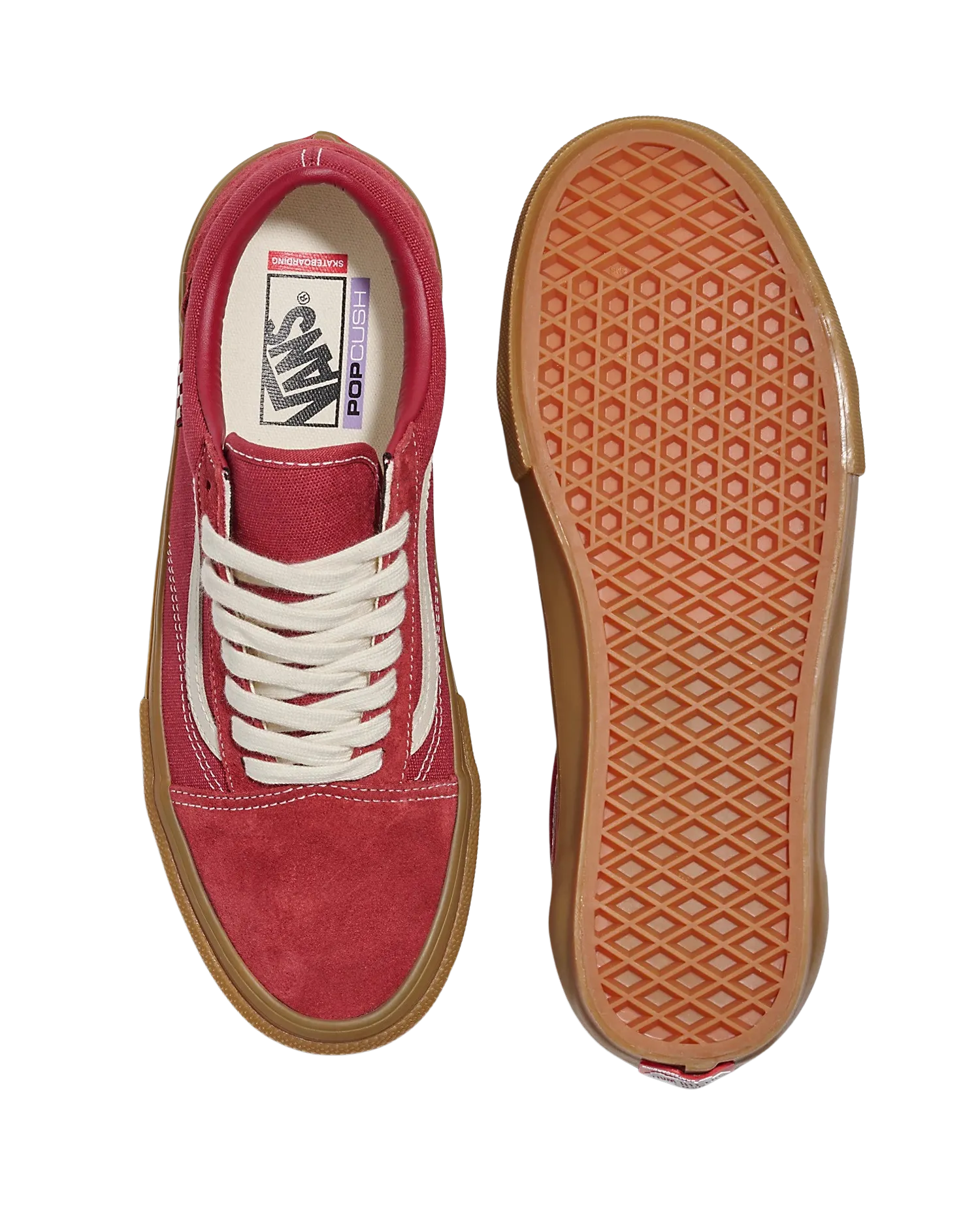 Old Skool Schuhe in Rot & Gummi