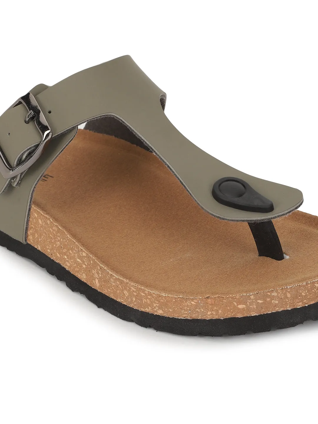 Olivegrüne PU-Kork-Latex-Einlegesohlen Flats (TC-070202-GRN)