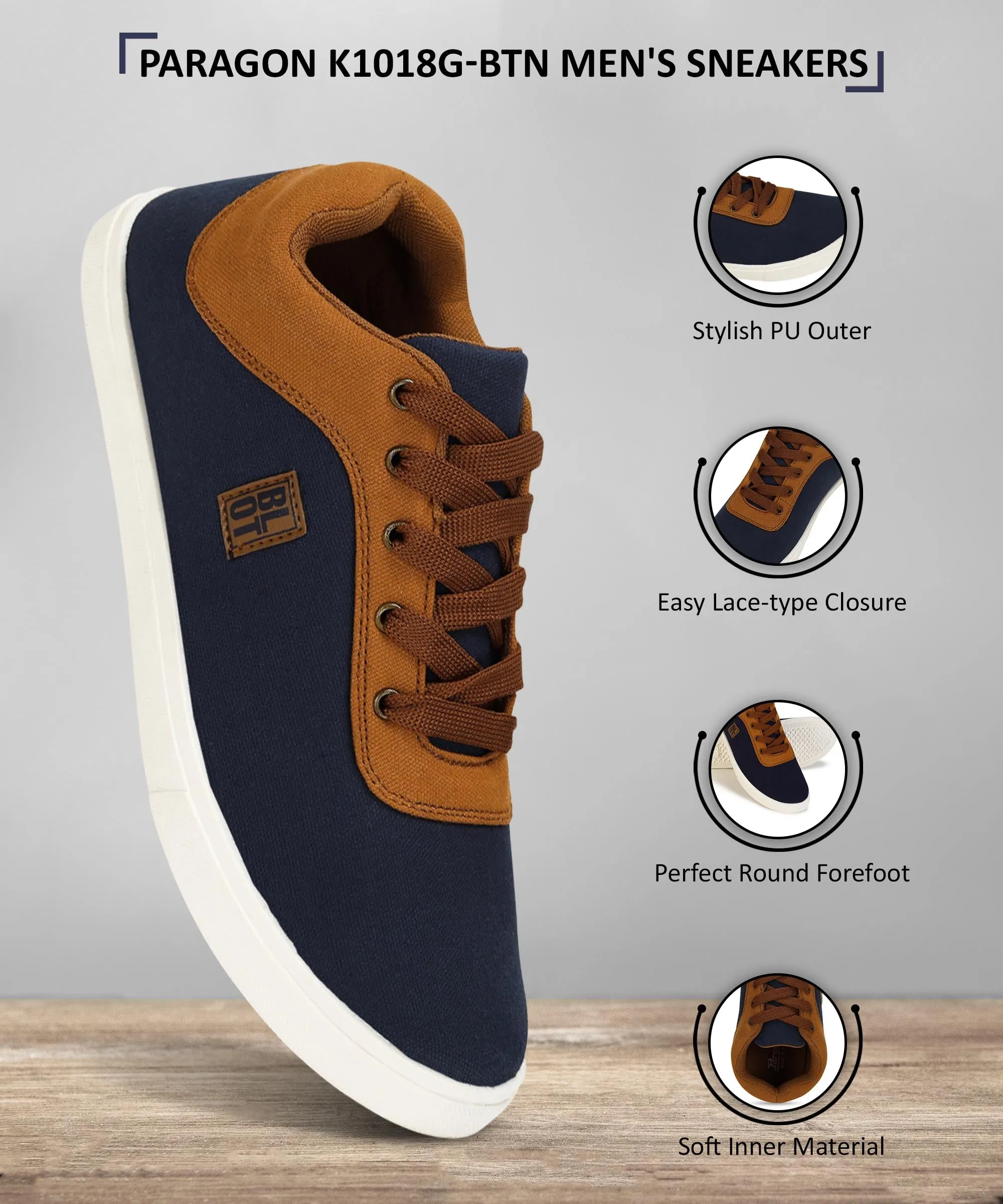 Paragon K1018G Herren Freizeitschuhe | Stilvolle Outdoor-Schuhe zum Gehen für den Alltag | Schickes & Trendiges Design | Bequeme gepolsterte Sohlen Weiß