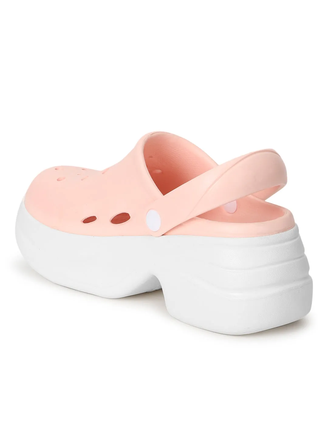 Rosa Weiße PU Schlupf-Croc-Flats (TC-RS3580-PNKWHT)