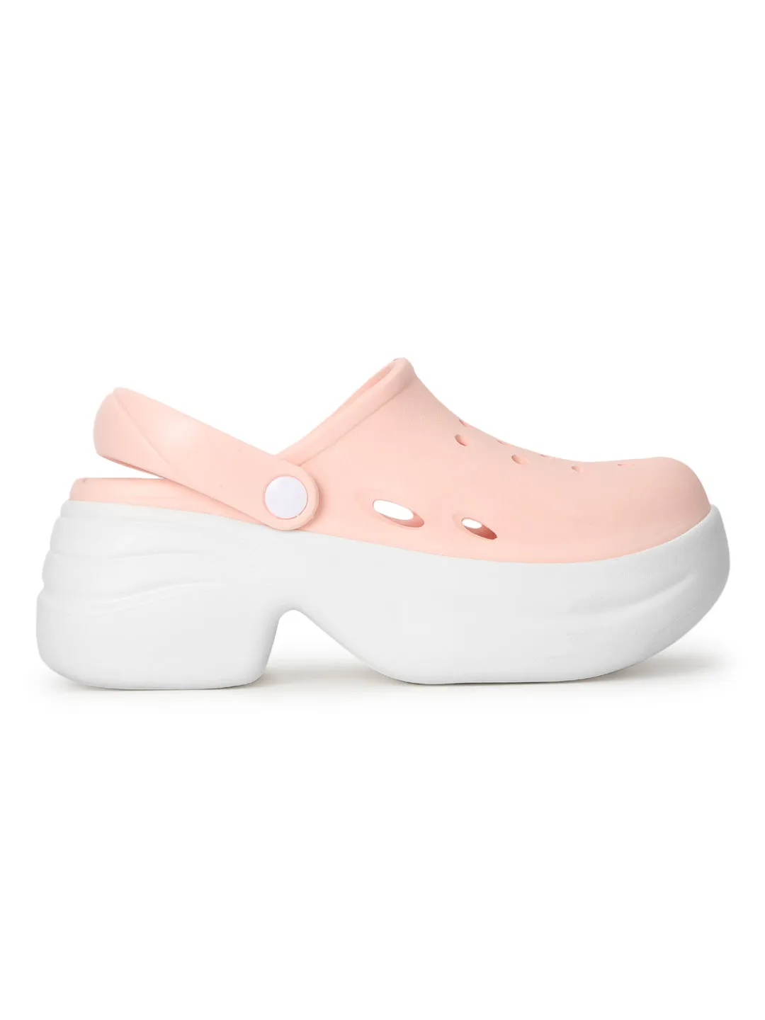 Rosa Weiße PU Schlupf-Croc-Flats (TC-RS3580-PNKWHT)