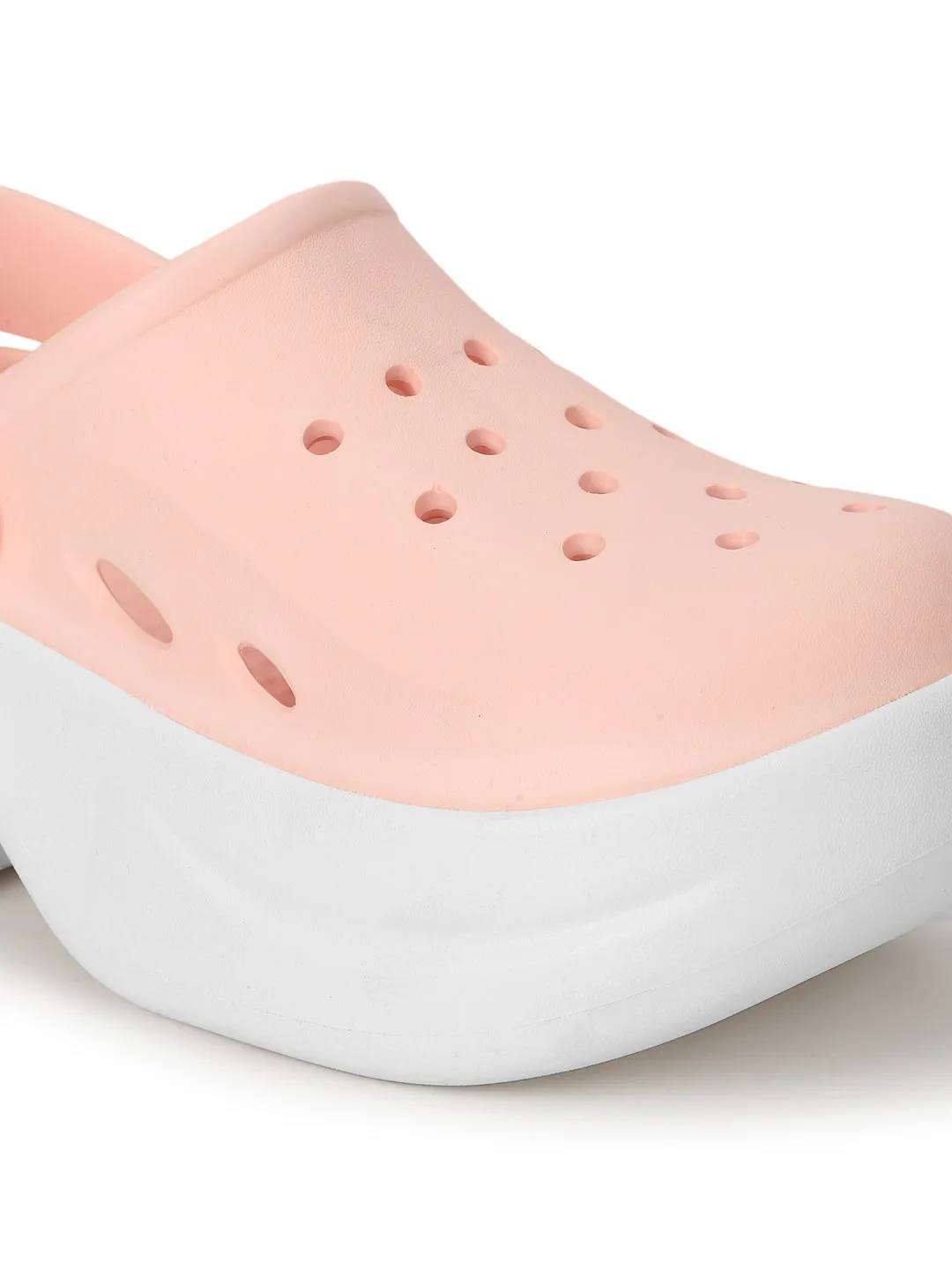 Rosa Weiße PU Schlupf-Croc-Flats (TC-RS3580-PNKWHT)