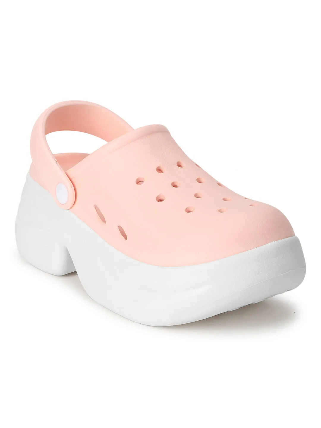 Rosa Weiße PU Schlupf-Croc-Flats (TC-RS3580-PNKWHT)
