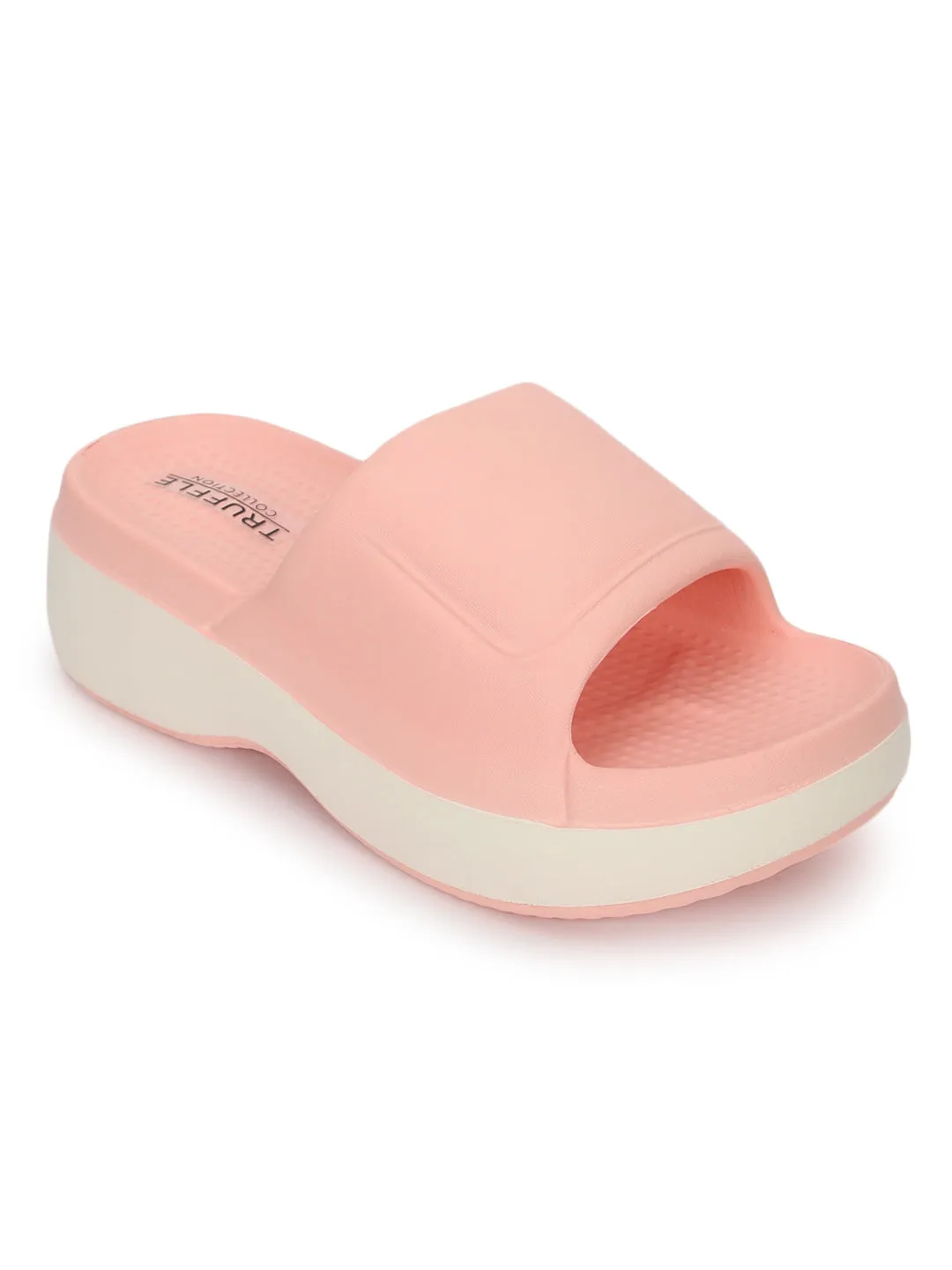 Rosa Weiße PU Schlupf-Flats (TC-RS3690-PNKWHT)