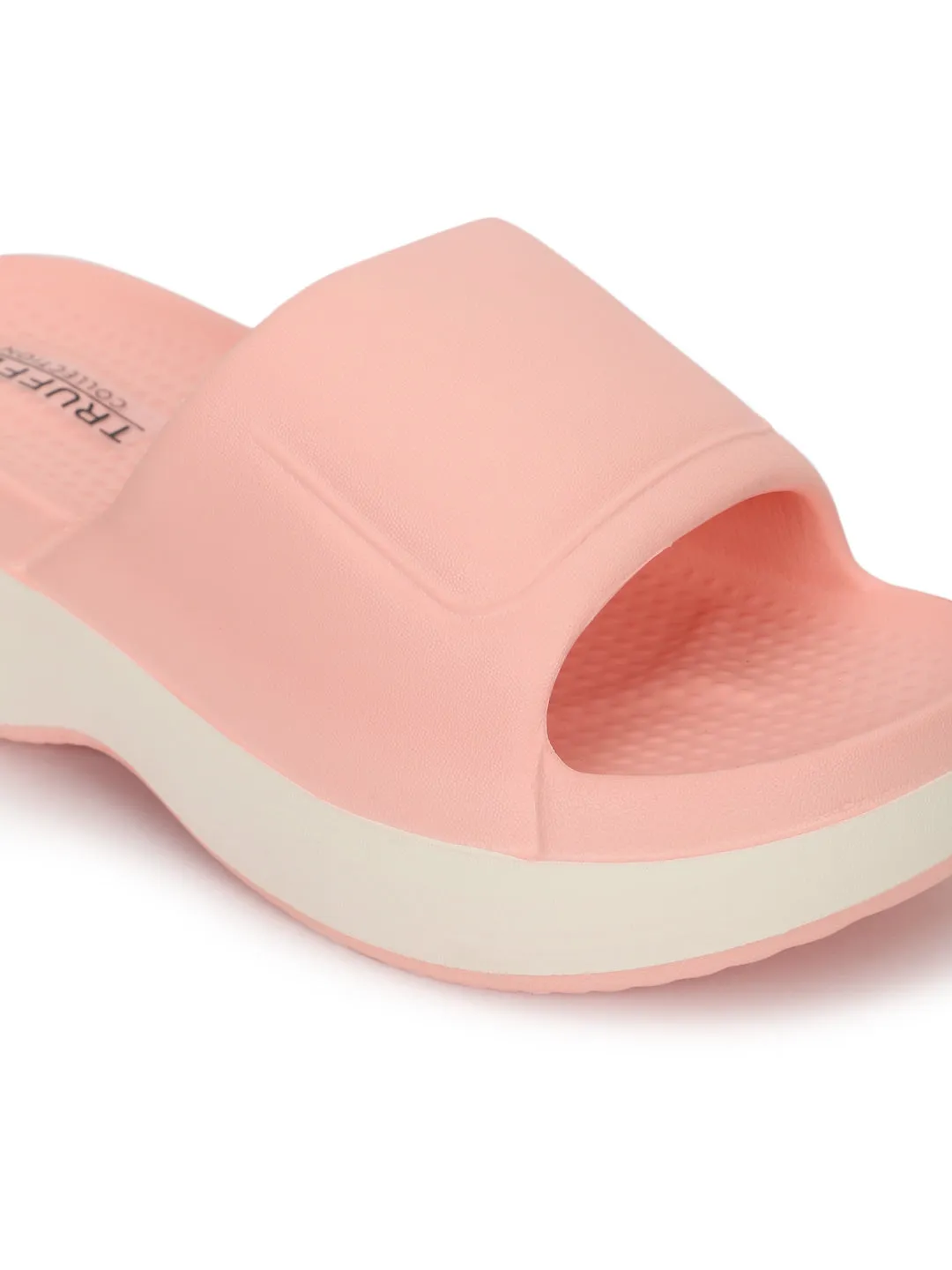 Rosa Weiße PU Schlupf-Flats (TC-RS3690-PNKWHT)