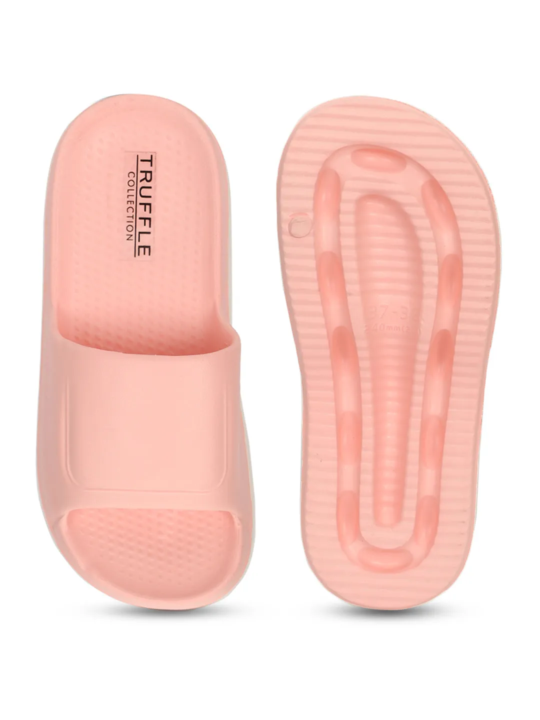 Rosa Weiße PU Schlupf-Flats (TC-RS3690-PNKWHT)