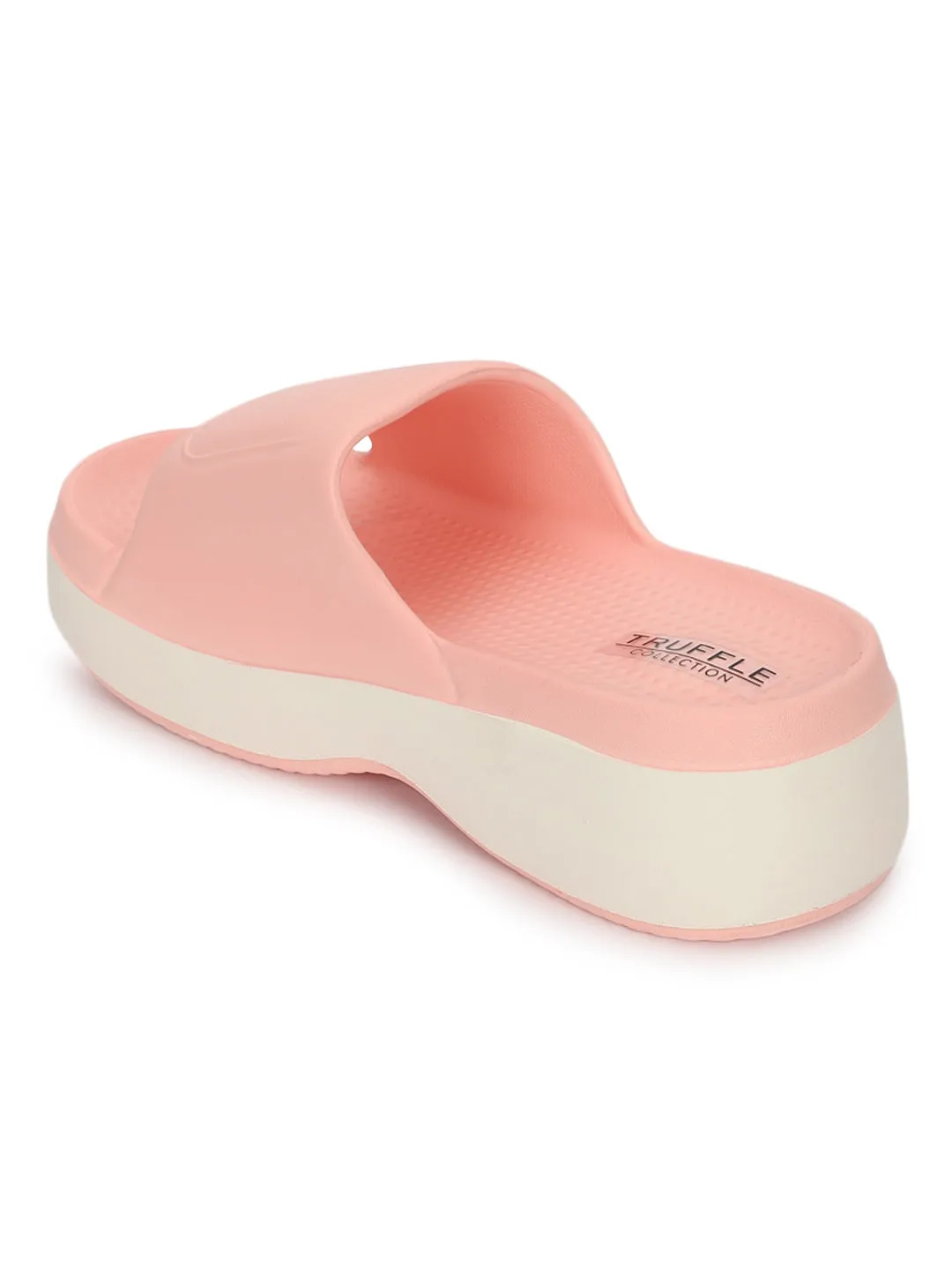 Rosa Weiße PU Schlupf-Flats (TC-RS3690-PNKWHT)