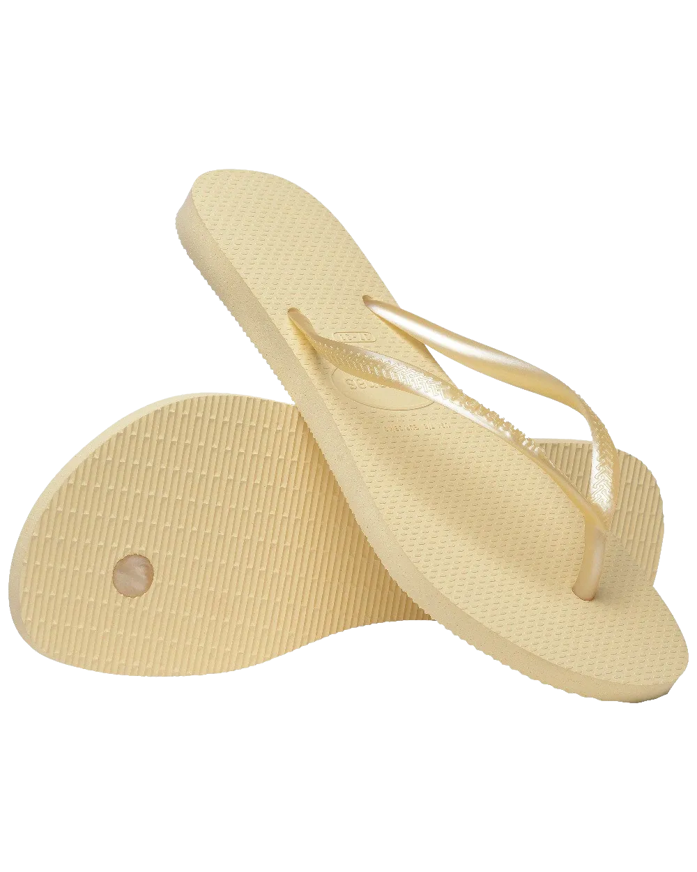Schlanke Flip-Flops in Buttercreme