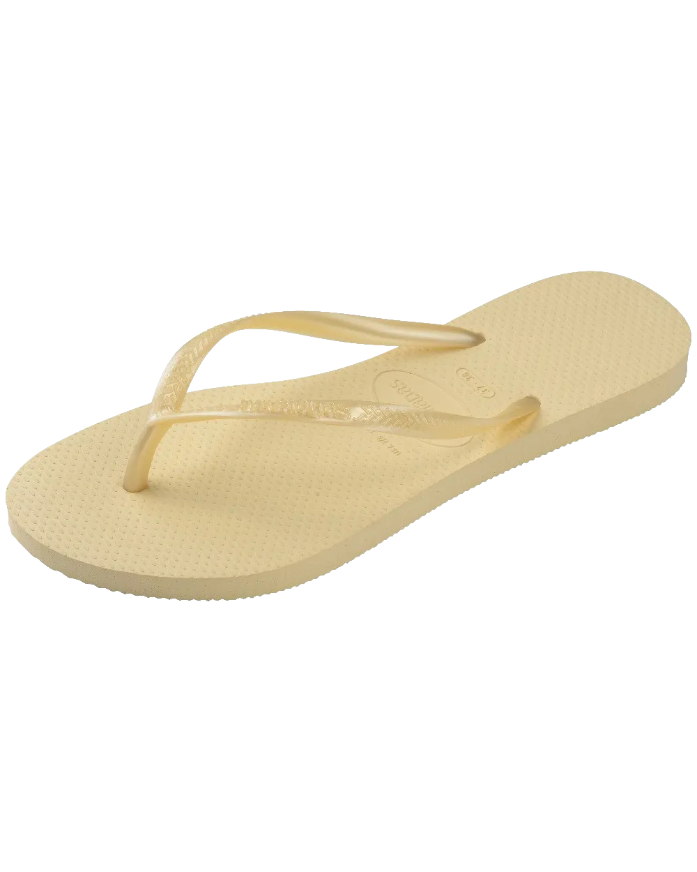 Schlanke Flip-Flops in Buttercreme