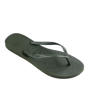 Schlanke Flip-Flops in Grün-Olive