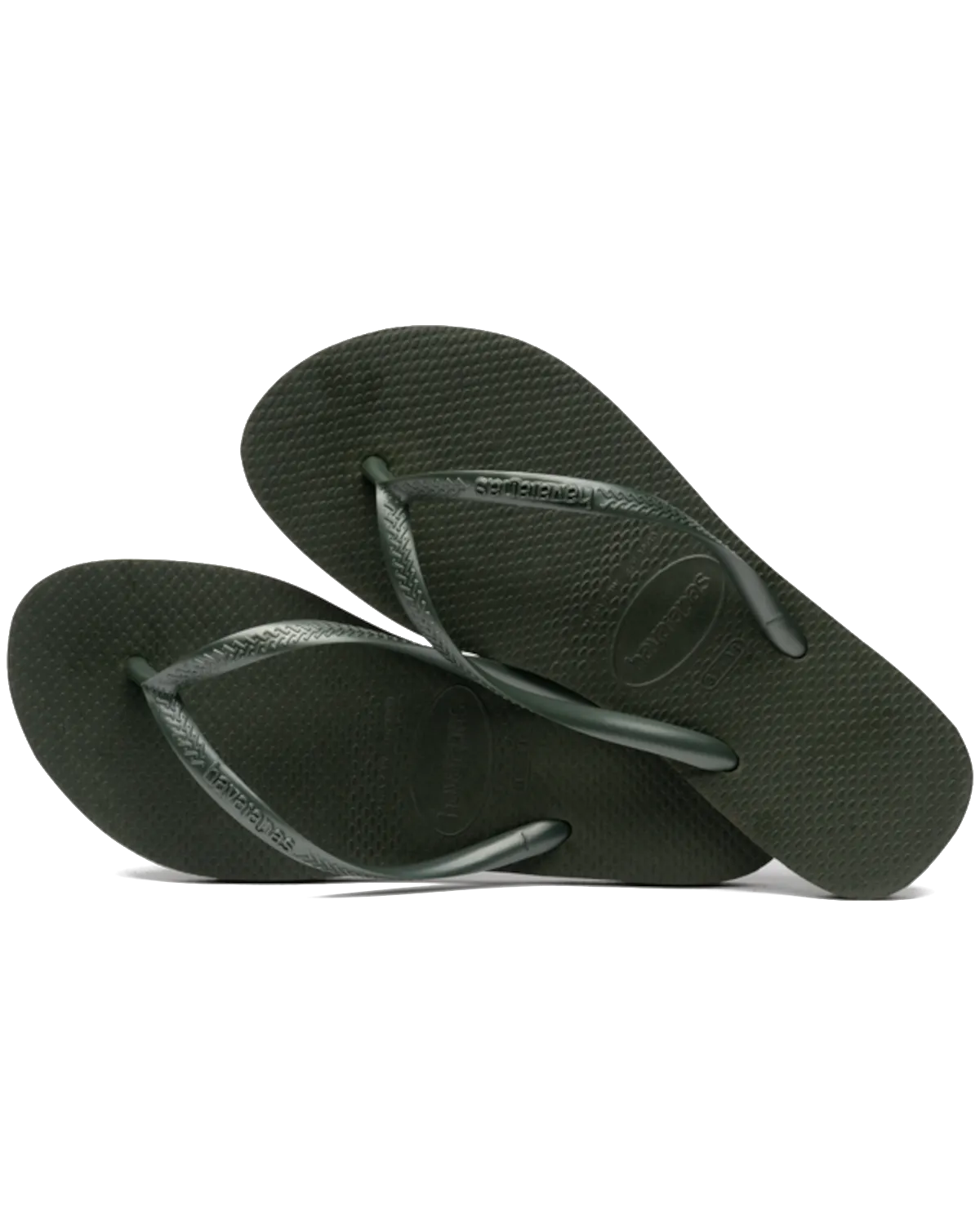 Schlanke Flip-Flops in Grün-Olive