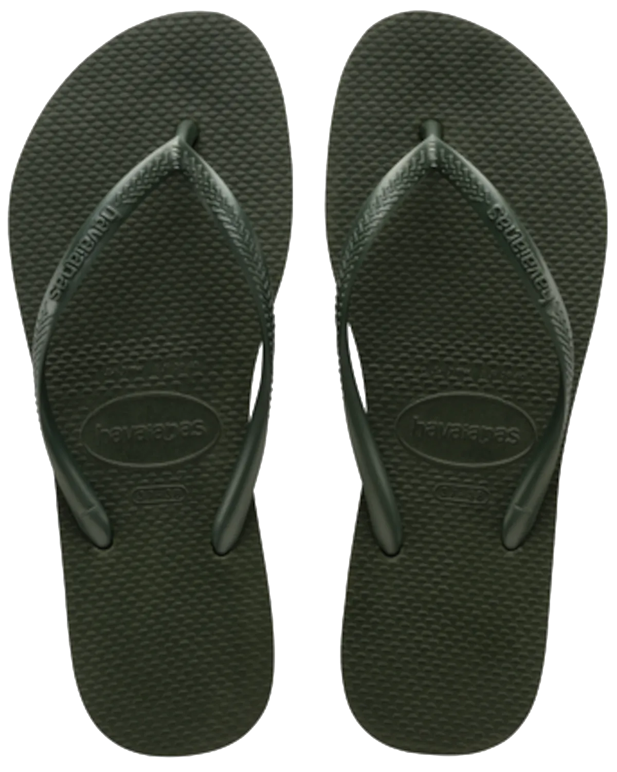 Schlanke Flip-Flops in Grün-Olive