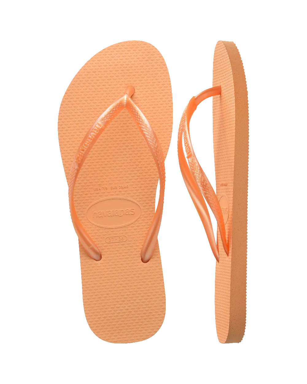 Schlanke Flip-Flops in Pfirsich