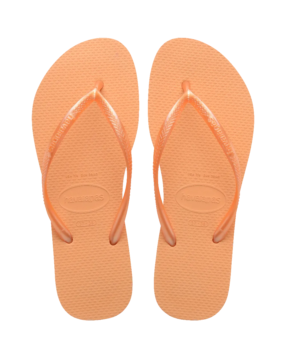 Schlanke Flip-Flops in Pfirsich