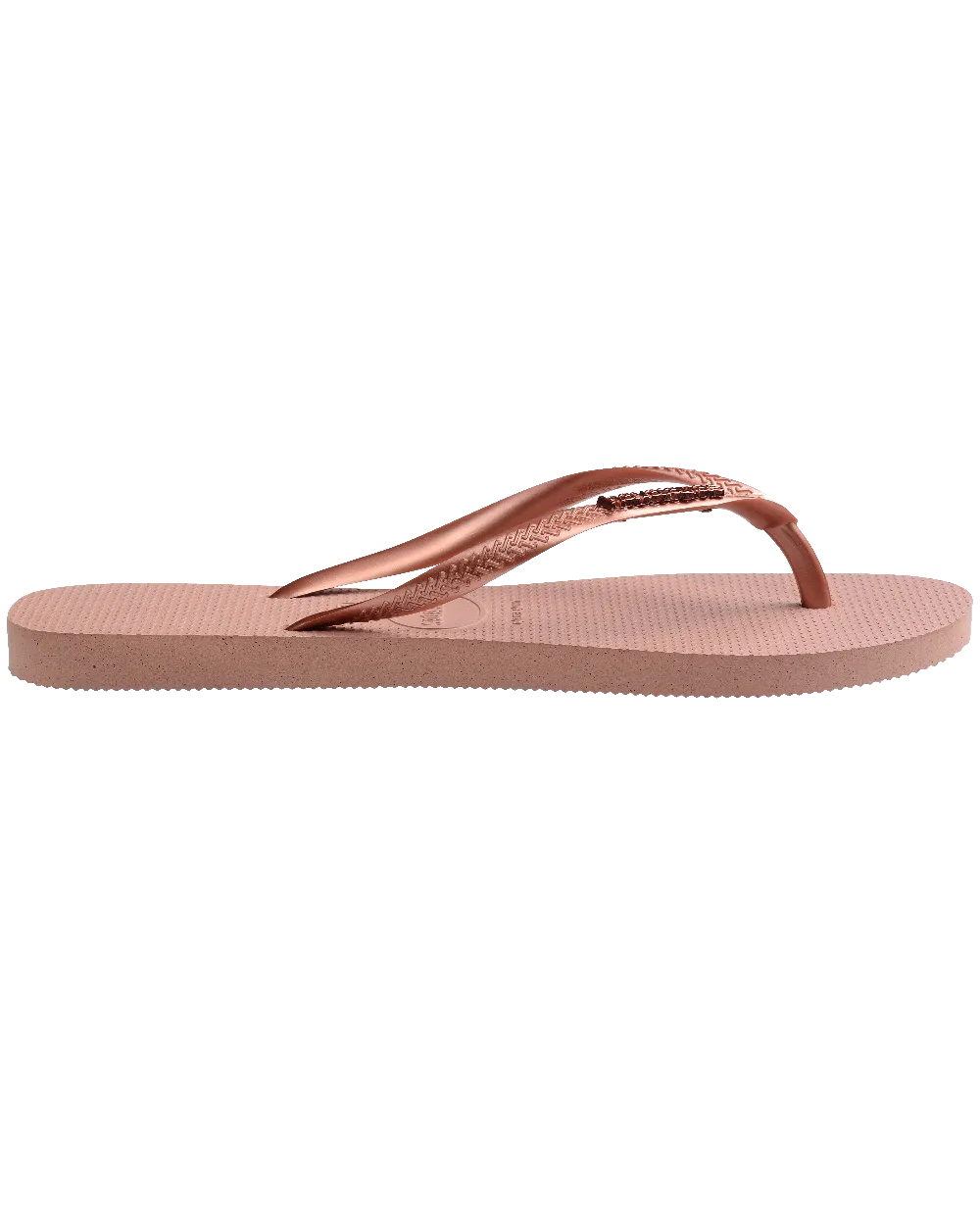 Schlanke Metallische Flip-Flops in Krokusrosa & Gold