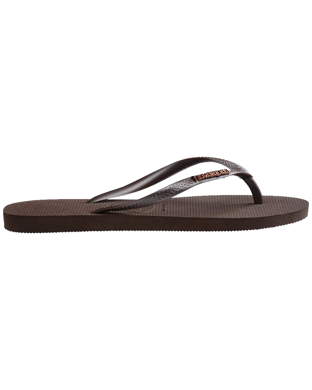 Schlanke Metallische Flip-Flops in Dunkelbraun