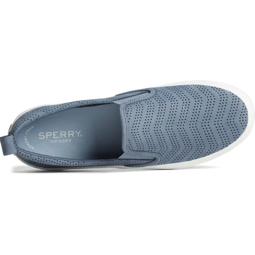 SPERRY CREST TWIN GORE PERFORIERTER LEDER-SLIP-ON-SNEAKER FÜR DAMEN - ENDVERKAUF!